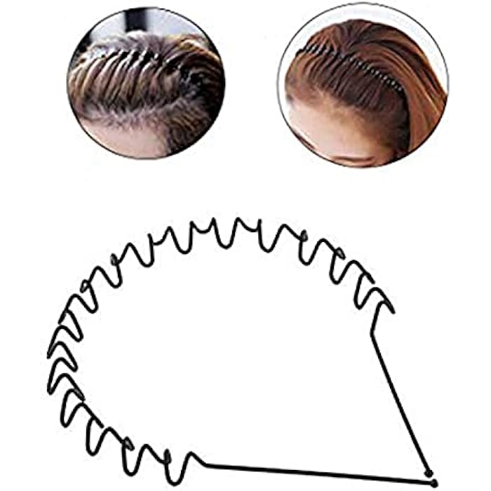 Birdware Simplified Metal Zig Zag Hair Band For Unisex, 15X14 Cm - Black - Image 2